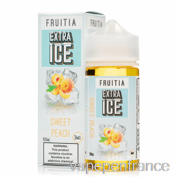 Pêche Douce - Glace Supplémentaire - Fruitia - Stylo Vape 100 Ml 0 Mg